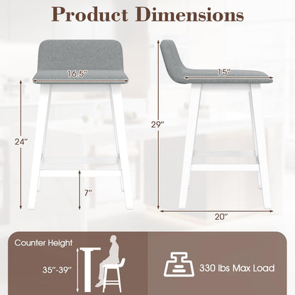 24/29 inch Wooden Counter Stools Set of 2/4