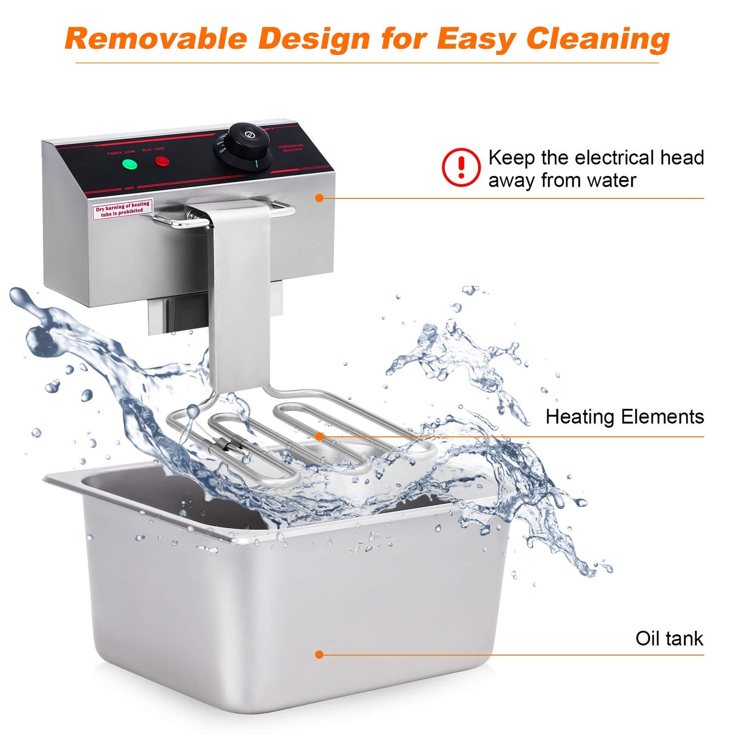 ARLIME Commercial Deep Fryer, 3400W Countertop Electric Fryers w/Basket Large Dual Tank Chicken Chips Fryer 2 x 5.8QT/5.5L