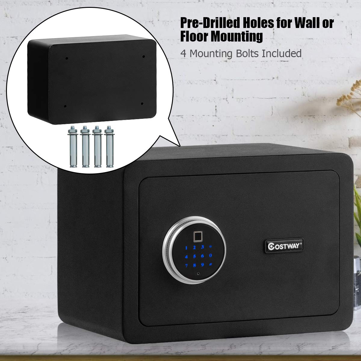 0.5 Cubic Feet Fingerprint Safe Security Lock Box