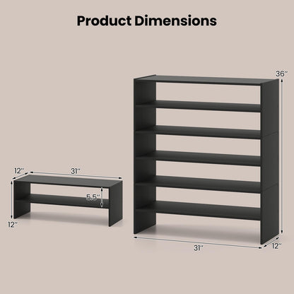 Extra Wide Shoe Shelf Organizer with Stackable Design
