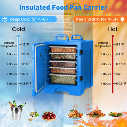 ARLIME Insulated Food Pan Carrier, End-Loading Insulated for 5 Full-Size Pans