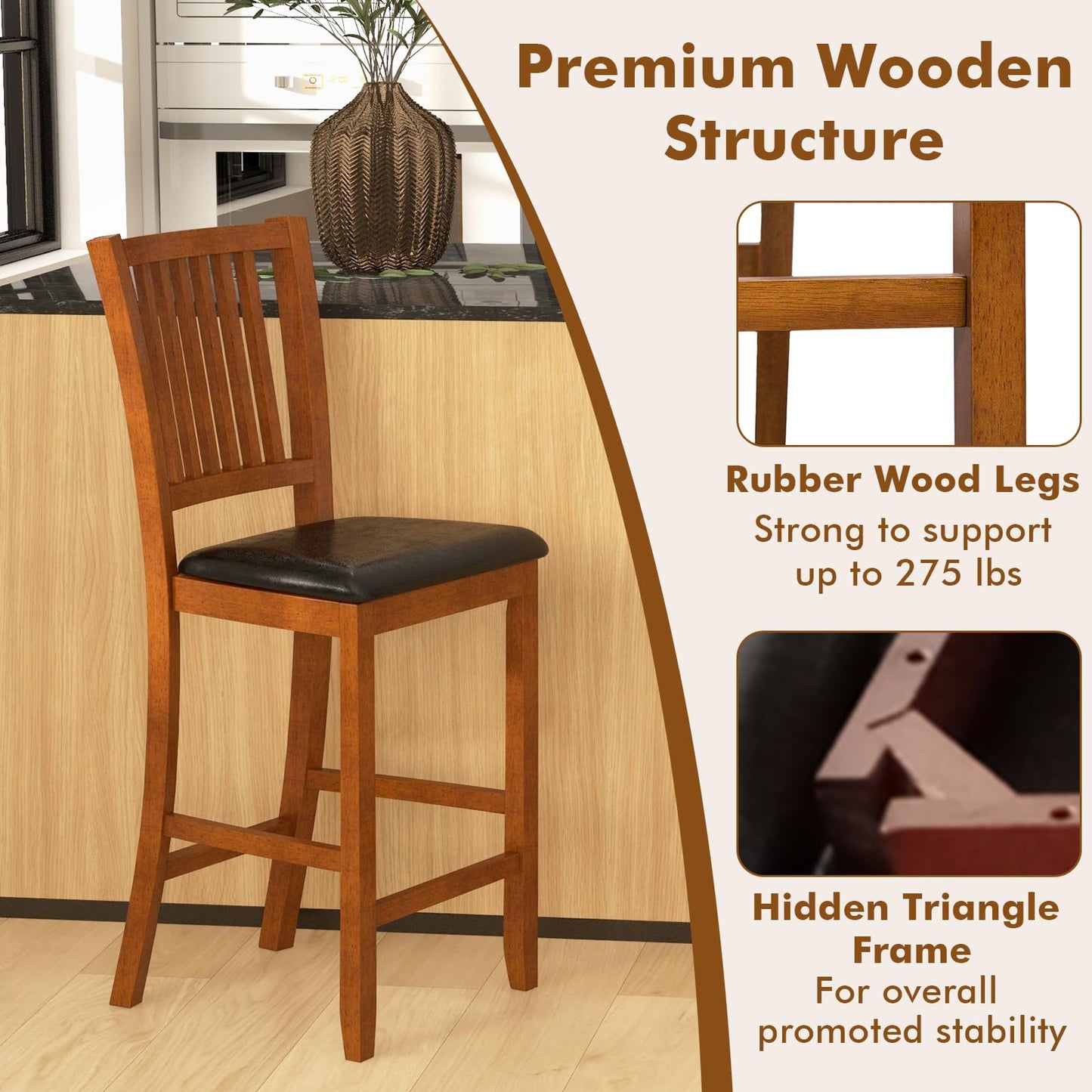 Bar Stools Set of 2/4 25.5” Counter Height Bar Stool