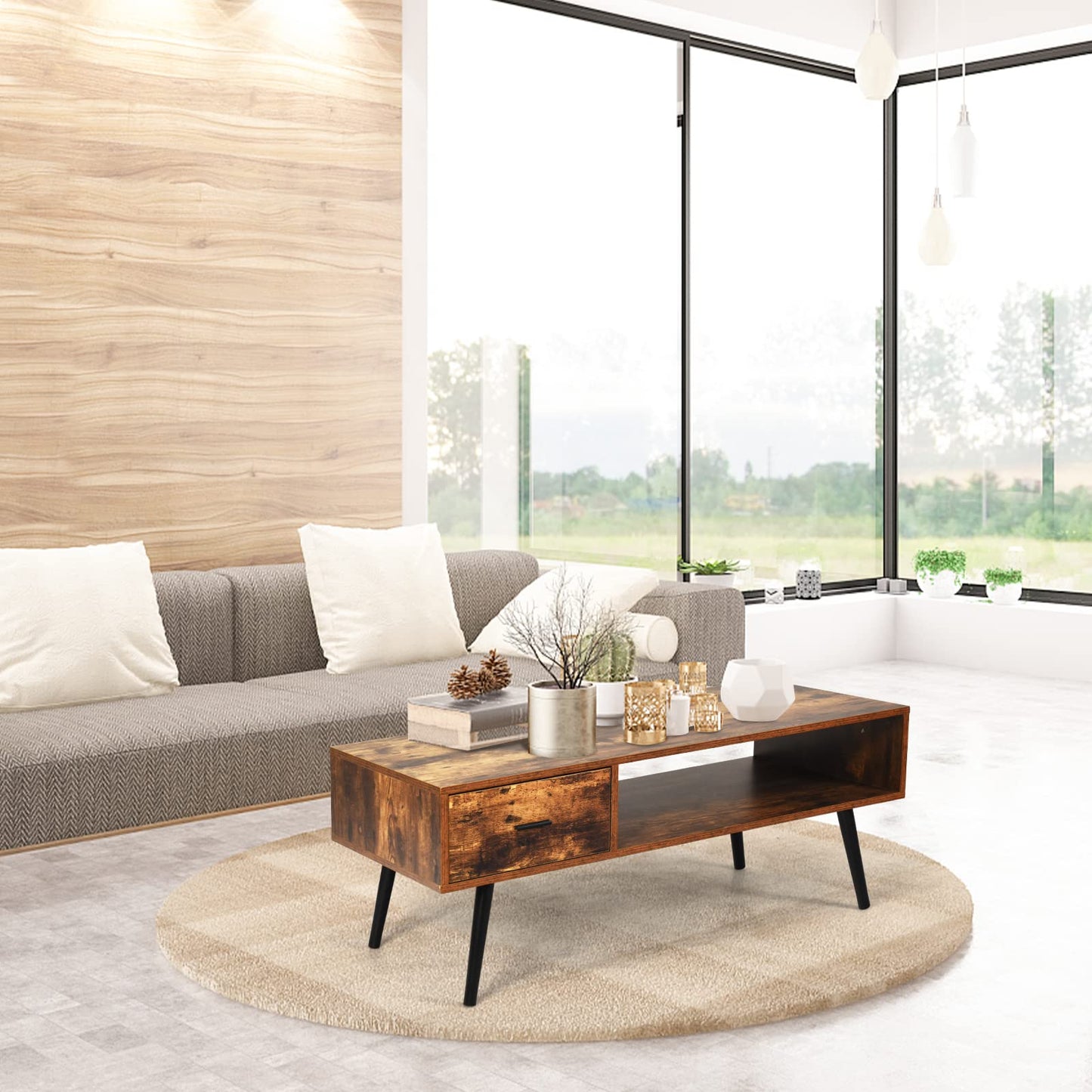 Mid Century Coffee Table Modern Accent Cocktail Sofa Table