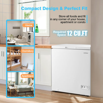 ARLIME Chest Freezer 5 Cu.ft Single Door Deep Refrigerator with 7-Grade Temperature Range -11°F to 10°F