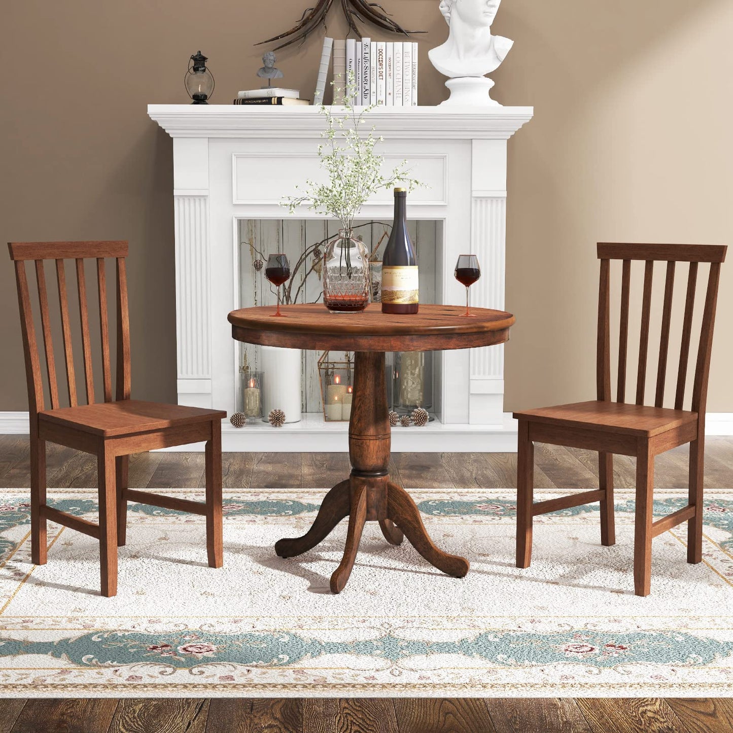 Armless Wooden Chairs with High Back for Kitchen