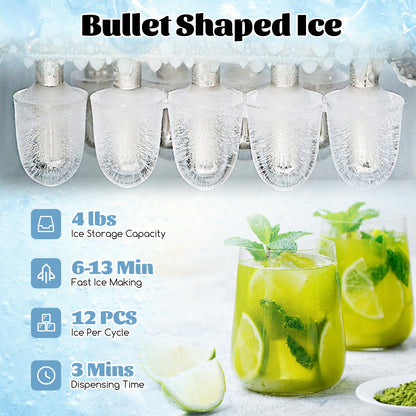 Water Dispenser with Ice Maker, 3-in-1 Countertop Hot/Cold Dispenser with Ice Machine