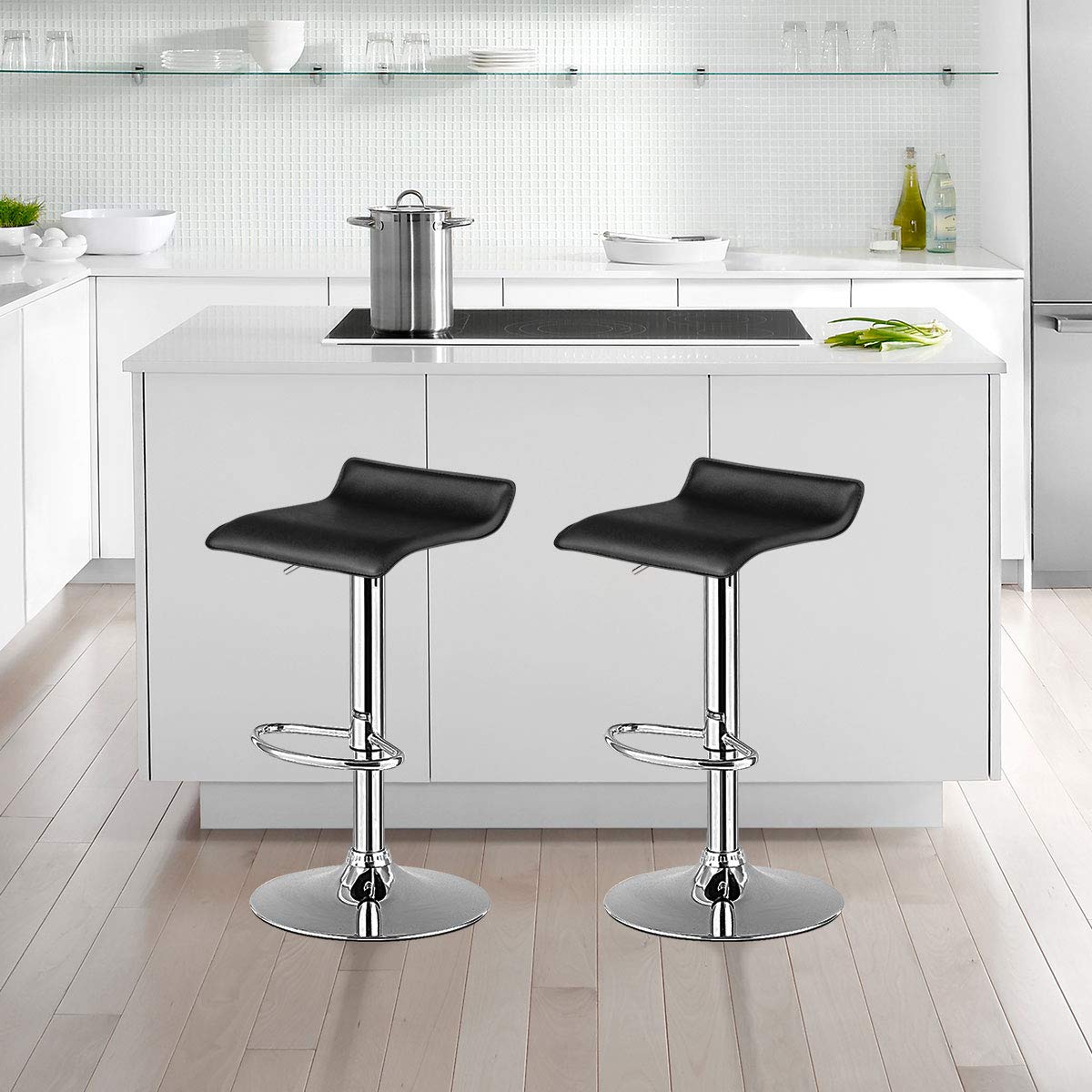 Bar Stools Set of 2 Modern Swivel Contemporary barstools with Adjustable Height