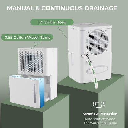 Dehumidifier for Basement, 2000 Sq. Ft 32 Pint Quiet & Energy Efficient Dehumidifier w/Continuous/Drying/Auto Mode
