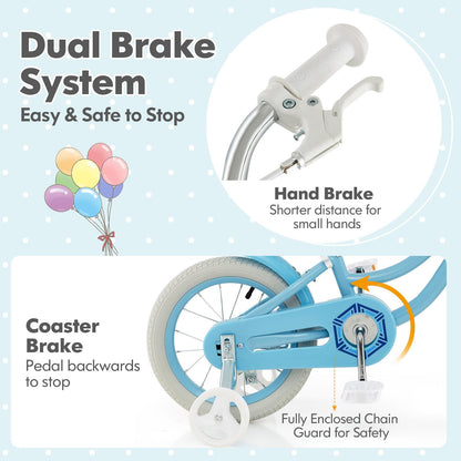 Kids Bike 14 16 18 Inch Toddler Bike with Training Wheels