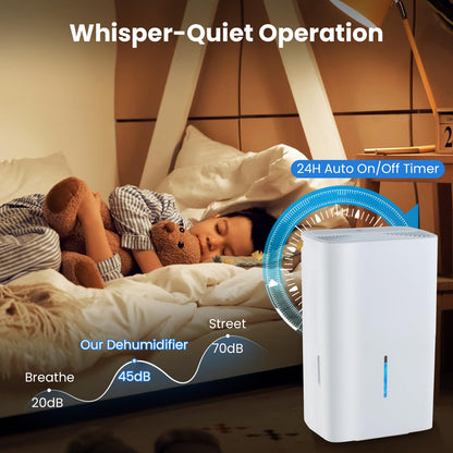 7000 Sq.Ft Portable Home Dehumidifier for Basements with 2 Modes & 3 Fan Speeds