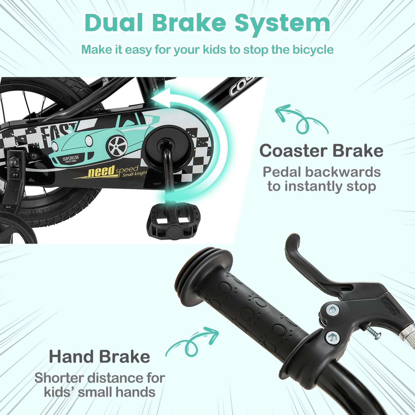 12/14/16/18 Inch Kids Bike w/Removable Training Wheels