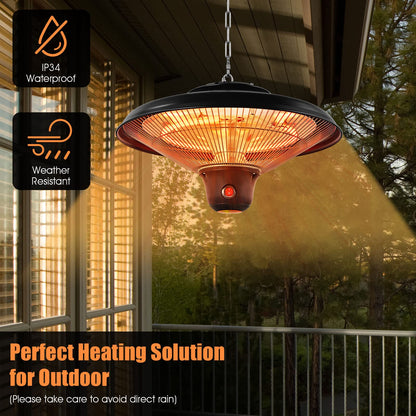 Hanging Patio Heater 1500W Electric Ceiling Infrared Heater with Remote Control