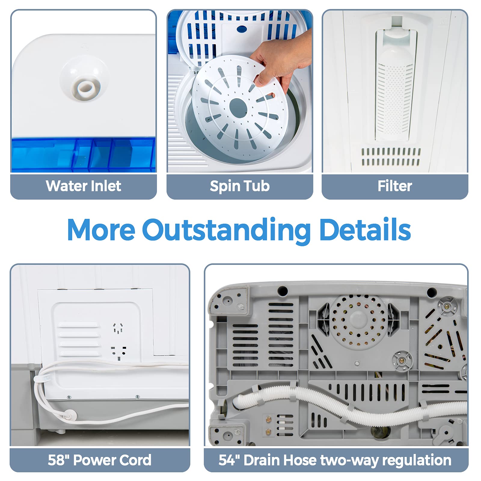 2 in 1 Laundry Washer and Spinner Combo - Arlime