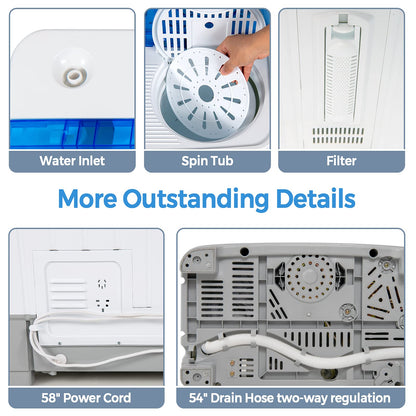 2 in 1 Laundry Washer and Spinner Combo - Arlime