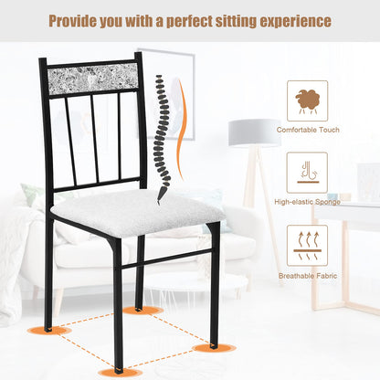 5 Piece Modern Kitchen Dining Set with Sponge Cushion and Metal Structure