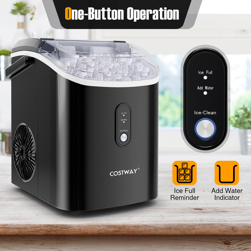 ARLIME Nugget Countertop Ice Maker with Handle Ready in 6 Mins 34 lbs/24H