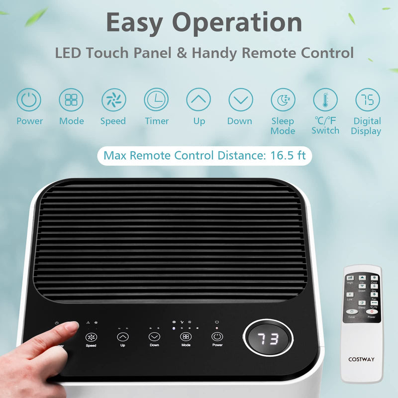 10000 BTU Portable Air Conditioner, with Fan & Dehumidifier Mode, Quiet AC Unit with Sleep Mode