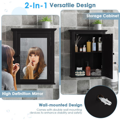 Bathroom Medicine Cabinet with Mirror for Living Room Bedroom Entryway