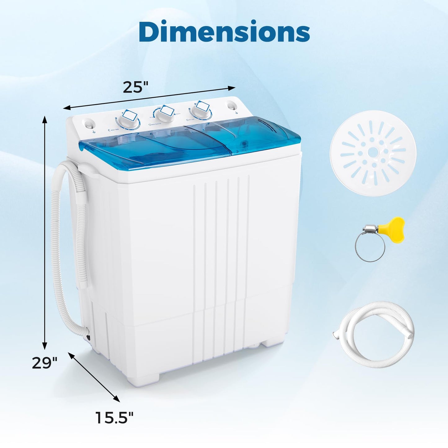 Portable Washing Machine with Drain Pump for Apartment Dorm RV