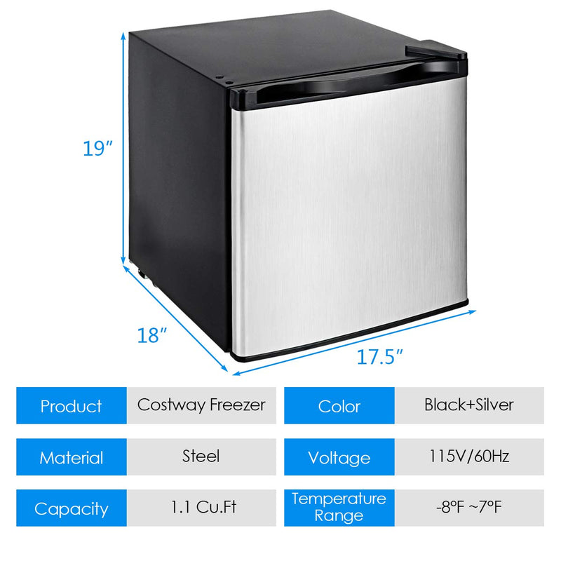 Compact Upright Freezer Countertop | 1.1 cu. ft. - Arlime
