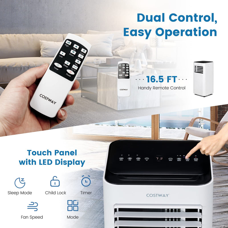 Portable Air Conditioner, 10000 BTU AC Unit with Cool, Fan, Dehumidifier & Sleep Mode for Rooms up to 350 Sq.Ft