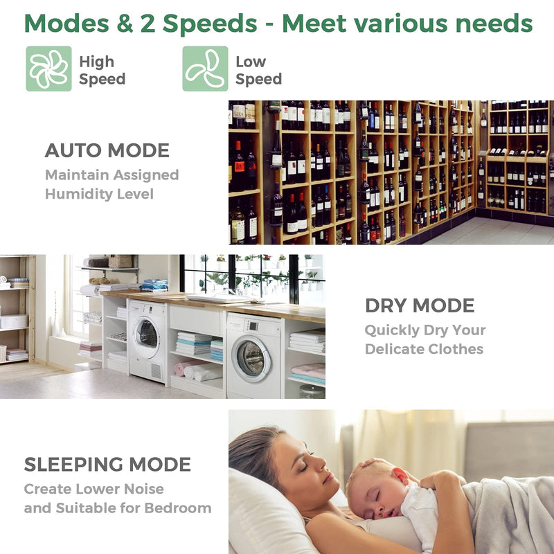 1500 Sq. Ft Dehumidifier for Home & Medium Spaces, Portable 24 Pints Dehumidifier w/ 3 Color LED Light