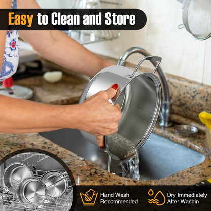 12 Piece Stainless Steel Cookware Set with Stock Pot