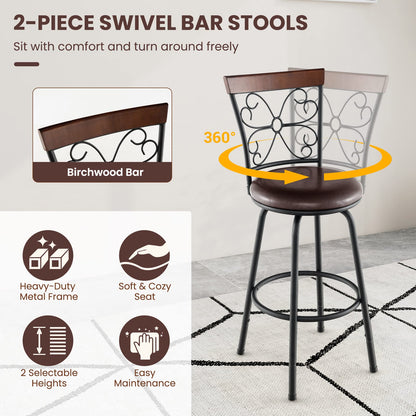 Bar Stools for Kitchen Island 24-30 Inch Seat Height Barstools Set of 2/4