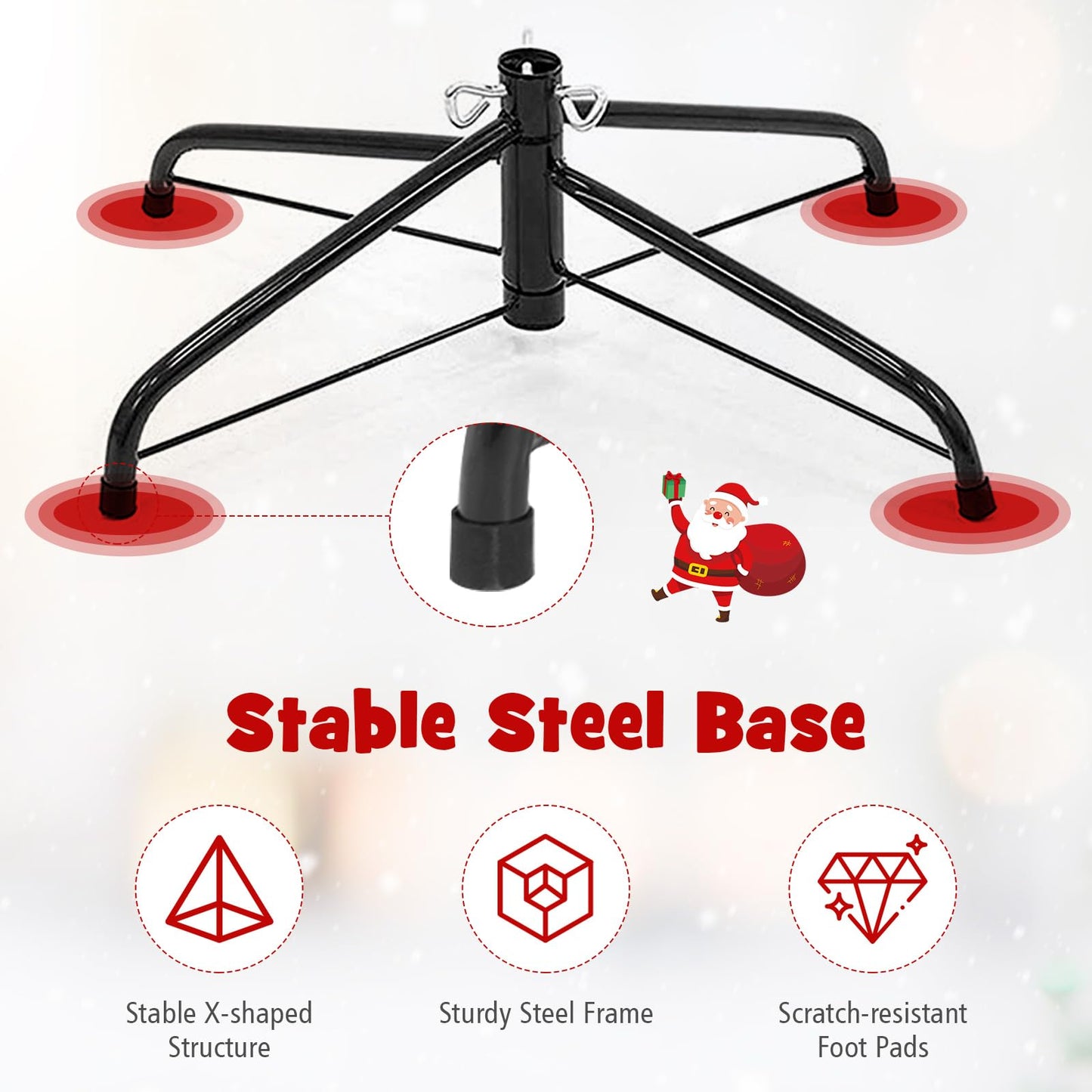 7FT Pencil Christmas Tree Slim Skinny Hinged Pine Tree with PVC Material