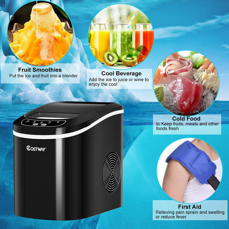 Countertop Ice Maker, 26LBS/24H Portable and Compact Ice Maker Machine, Ice Cubes Ready in 6 Mins