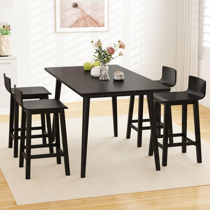 Solid Wood Bar Stools Set of 2/4 24.5-inch Counter Height Chairs