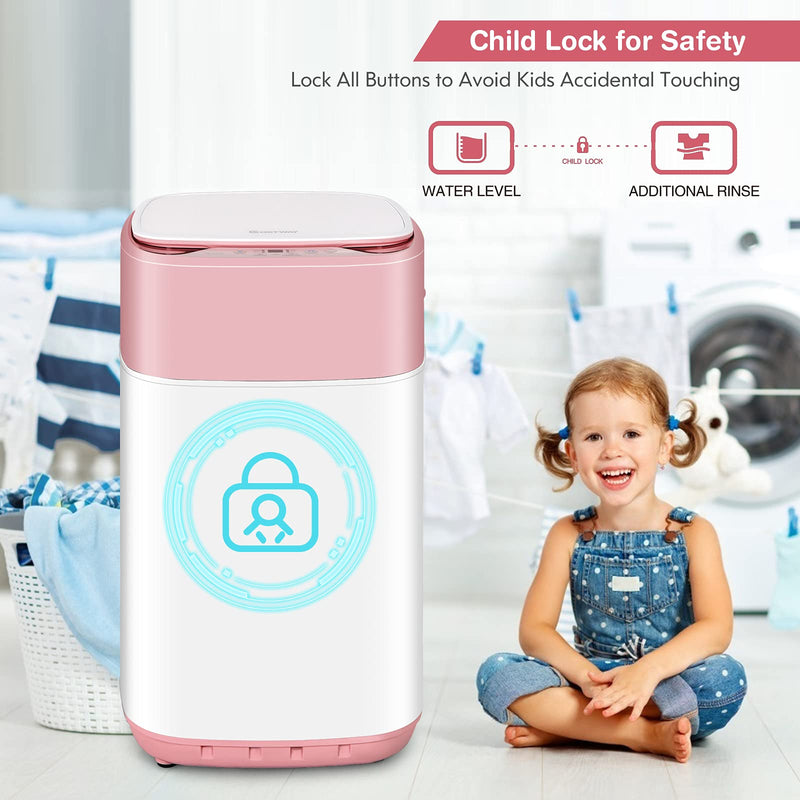 8Lbs Capacity Full-Automatic washer with 6 Programs 6 Water Levels & Child Lock