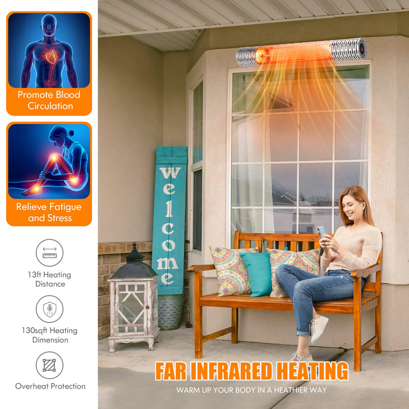 1500W Ceiling and Wall-Mounted Patio Heater for Indoor and Outdoor IP55 Waterproof