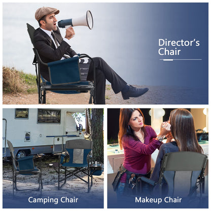 Folding Camping Chair Heavy-Duty Director Chair Supports 400lbs for Adults