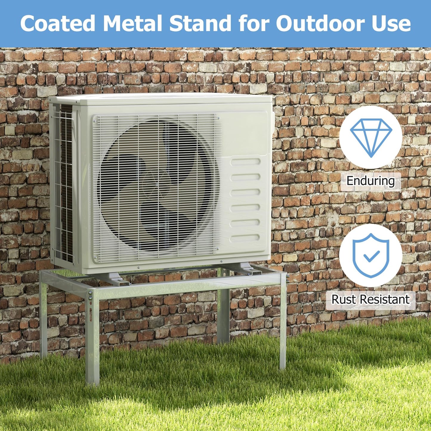 ARLIME Mini Split Stand, Outdoor AC Unit Bracket with Adjustable Height