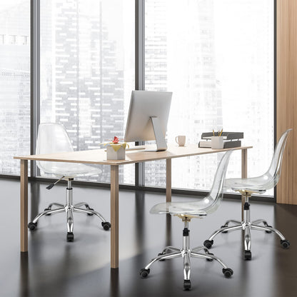 Acrylic Clear Desk Chair Armless Swivel Vanity Ghost Plastic Chair