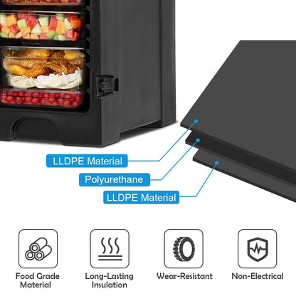 ARLIME Insulated Food Pan Carrier, End-Loading Insulated for 5 Full-Size Pans