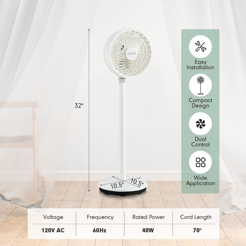 Standing Pedestal Fan with Remote for Bedroom, Living Room Home Office