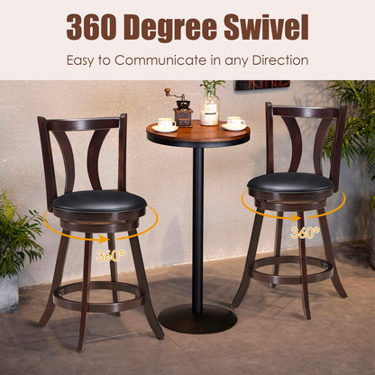 360-Degree Swivel Stools with Leather Padded Seat