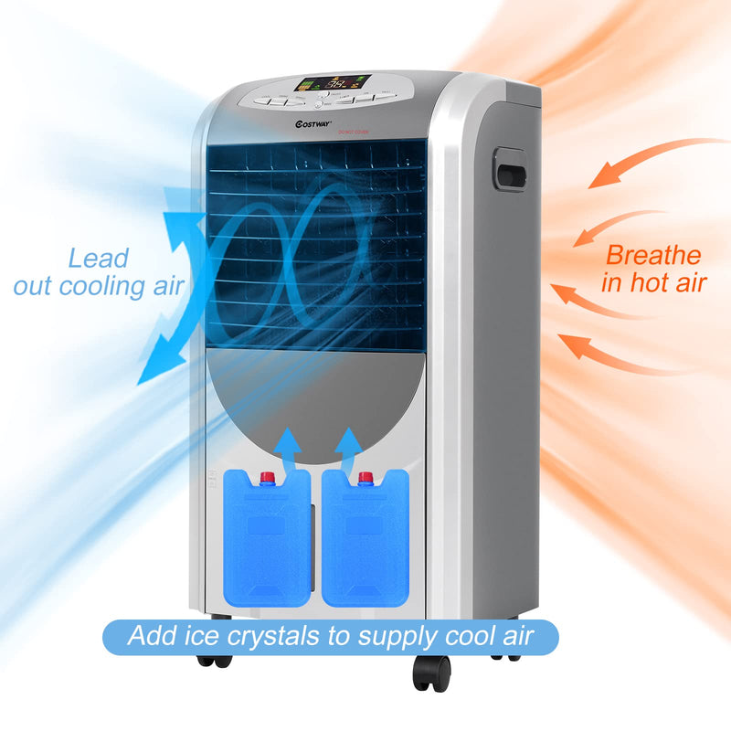 ARLIME 4-IN-1 Evaporative Air Cooler, Heater and Humidifier Combo, 3 Wind Speeds, 4 Modes, 8H Timer