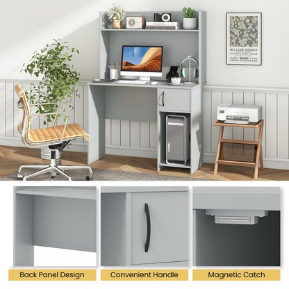 Computer Desk with Hutch Home Office Desk with Adjustable Shelf