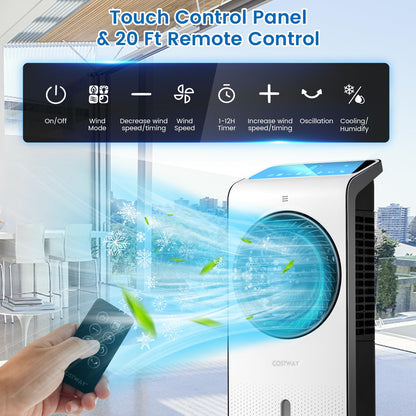 ARLIME Evaporative Air Cooler, 3-in-1 Portable Air Conditioner & Humidifier, AC Fan w/ 3 Modes, 24 Speeds Settings