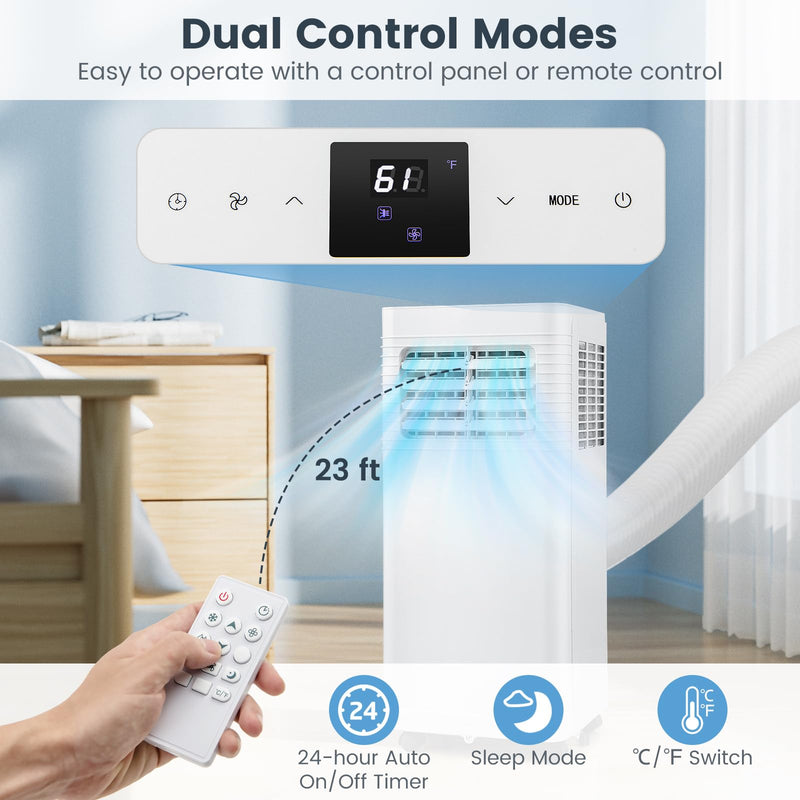 Portable Air Conditioner, 3-in-1 AC Unit w/Dehumidifier & Fan