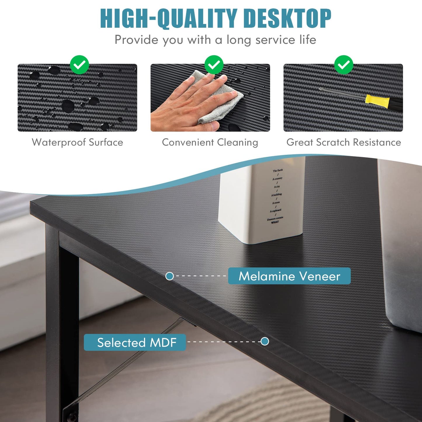 Home Office Computer Desk 40 inch Modern Simple Writing Study Desk