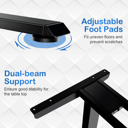 Dual Motor L Shaped Standing Desk with Hook & Cable Tray