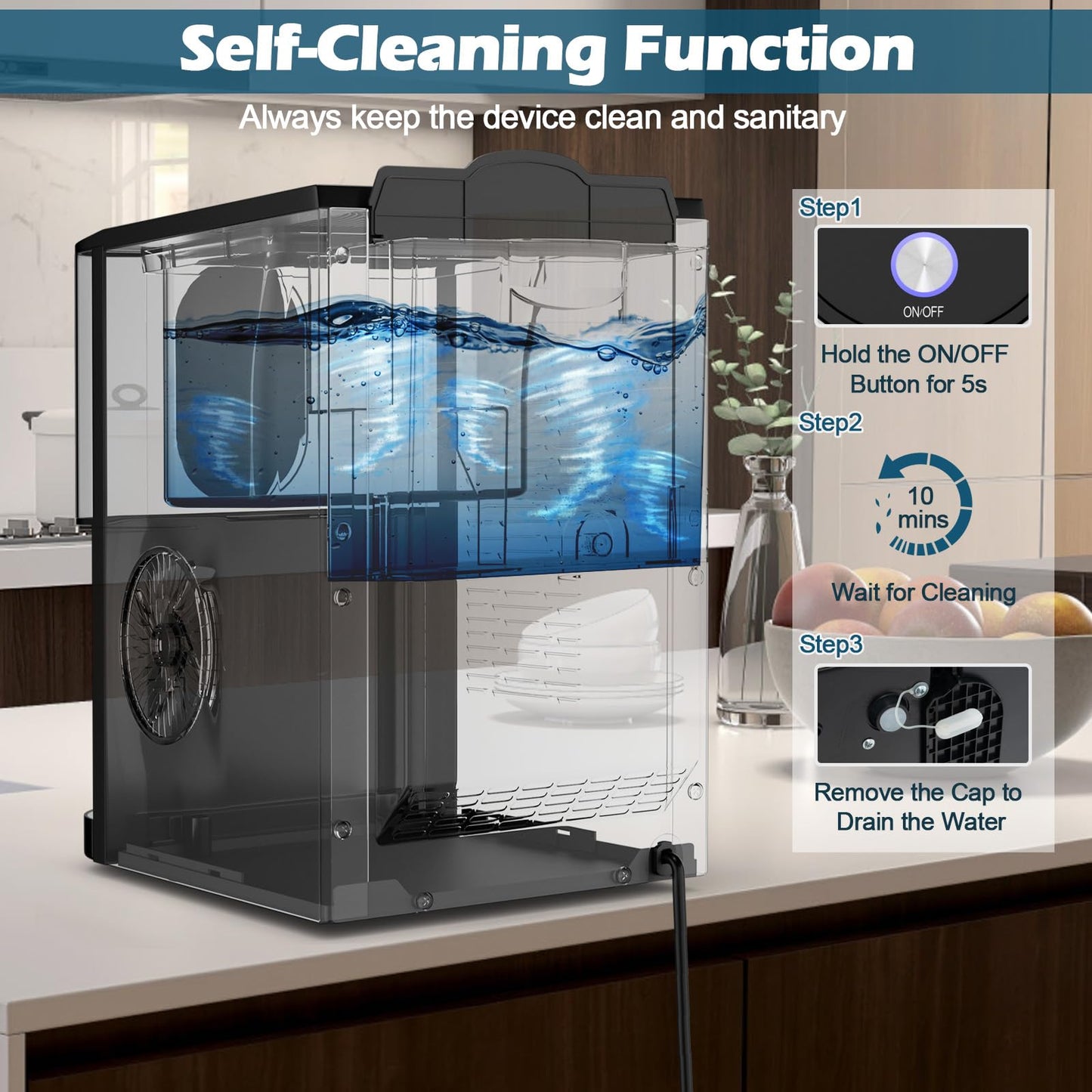 ARLIME Nugget Ice Maker Countertop, 56 lbs/24 H Pepple Chewable Ice Making Machine