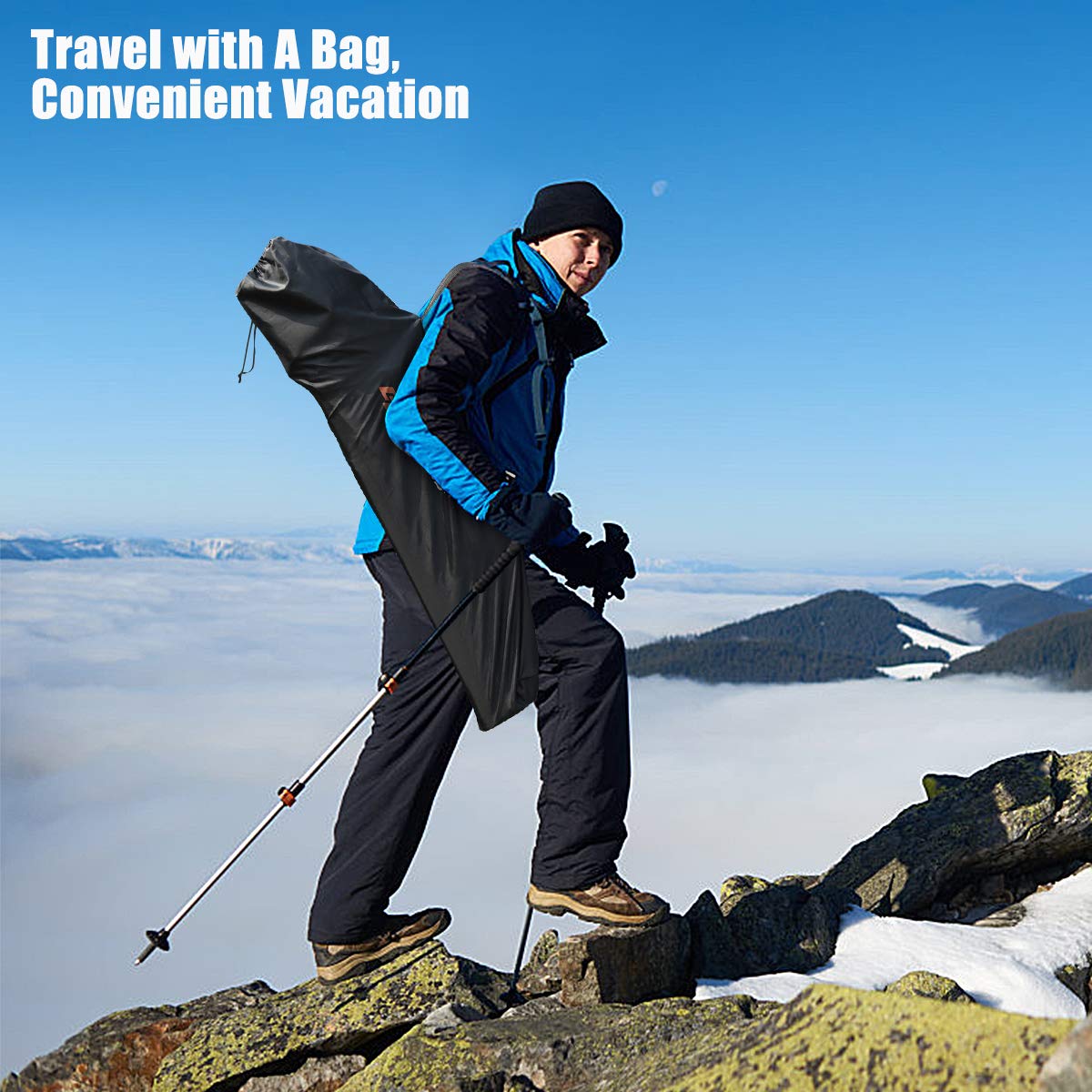 38.5” Height Portable Tall Directors Chair with Storage Pouches & Detachable Armrests