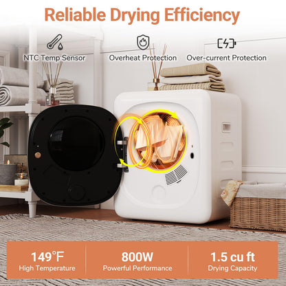 1.5 cu.ft Compact Drying Machine with Stainless Steel Tub & LED Touch Panel