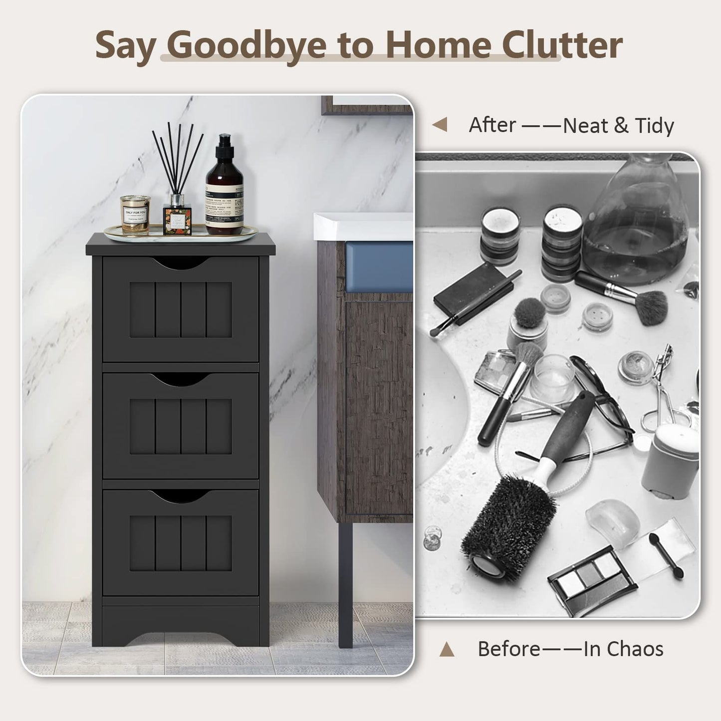 Bathroom Storage Cabinet Space-Saving Tower Storage Cabinet