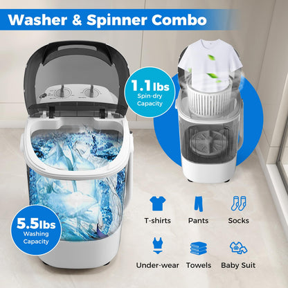 Mini Portable Washing Machine for Apartment Dorms RV Home
